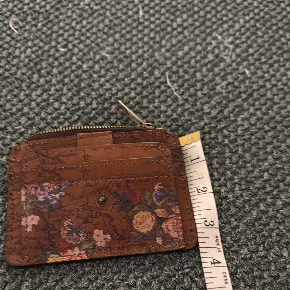 Patricia Nash Brown Leather Floral Card Holder - Picture 6 of 8